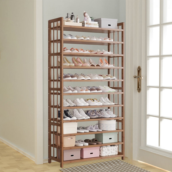 Hokku Designs 11 Tiers Shoe Rack, Tall Narrow Shoe Rack Sturdy Stackable Shoe Shelf Storage